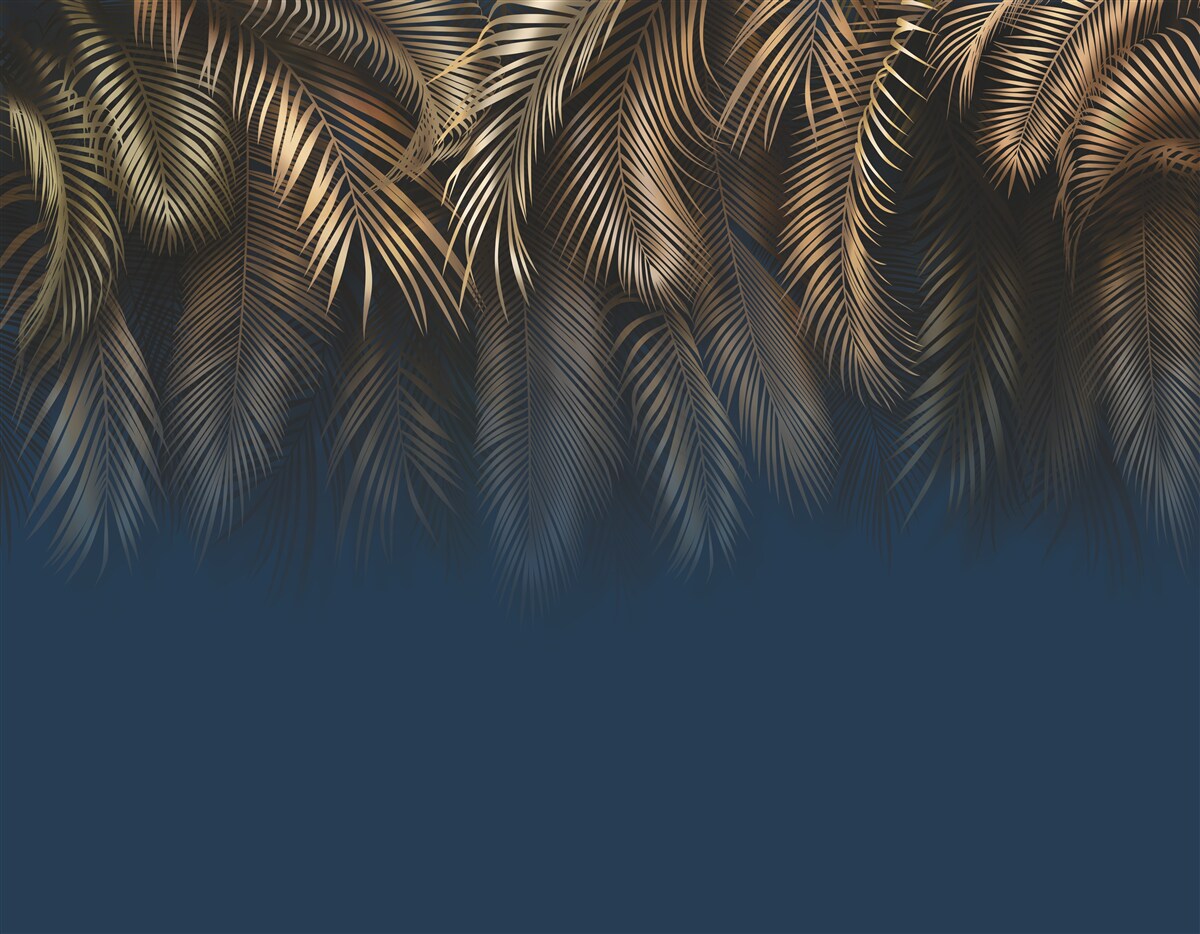 Fototapeta v noci sa papraď leskne zlatými listami