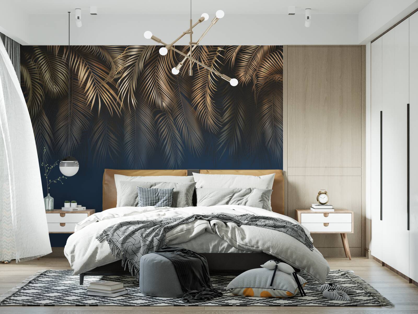 Fototapeta v noci sa papraď leskne zlatými listami