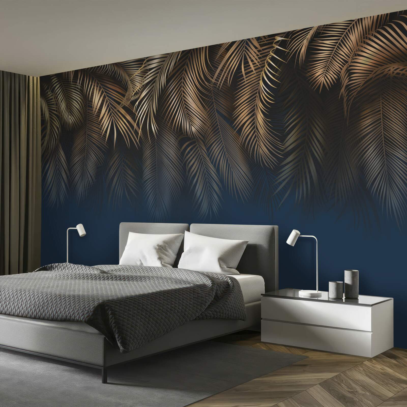 Fototapeta v noci sa papraď leskne zlatými listami