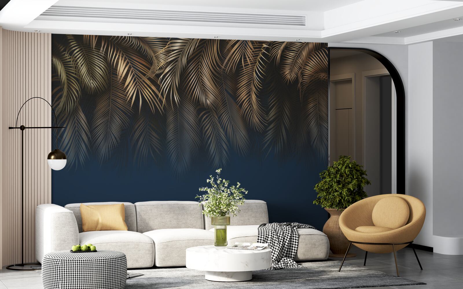 Fototapeta v noci sa papraď leskne zlatými listami