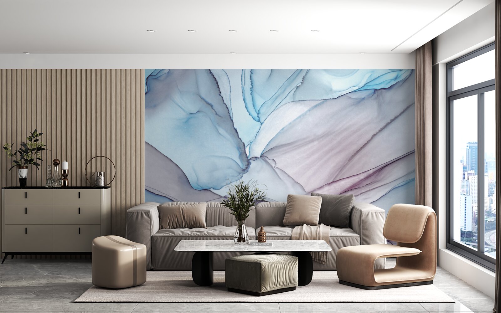 Fototapeta svetlomodrý mramor so žilami