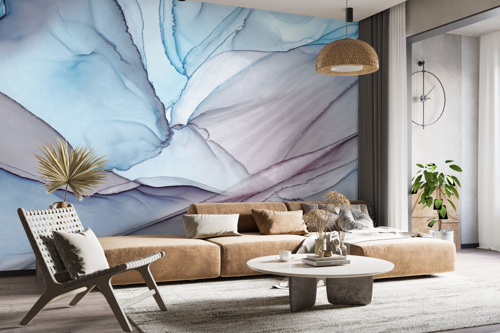 Fototapeta svetlomodrý mramor so žilami