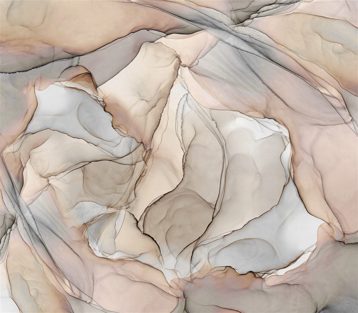 Fototapeta ružové a modré vzory na krémovom mramore