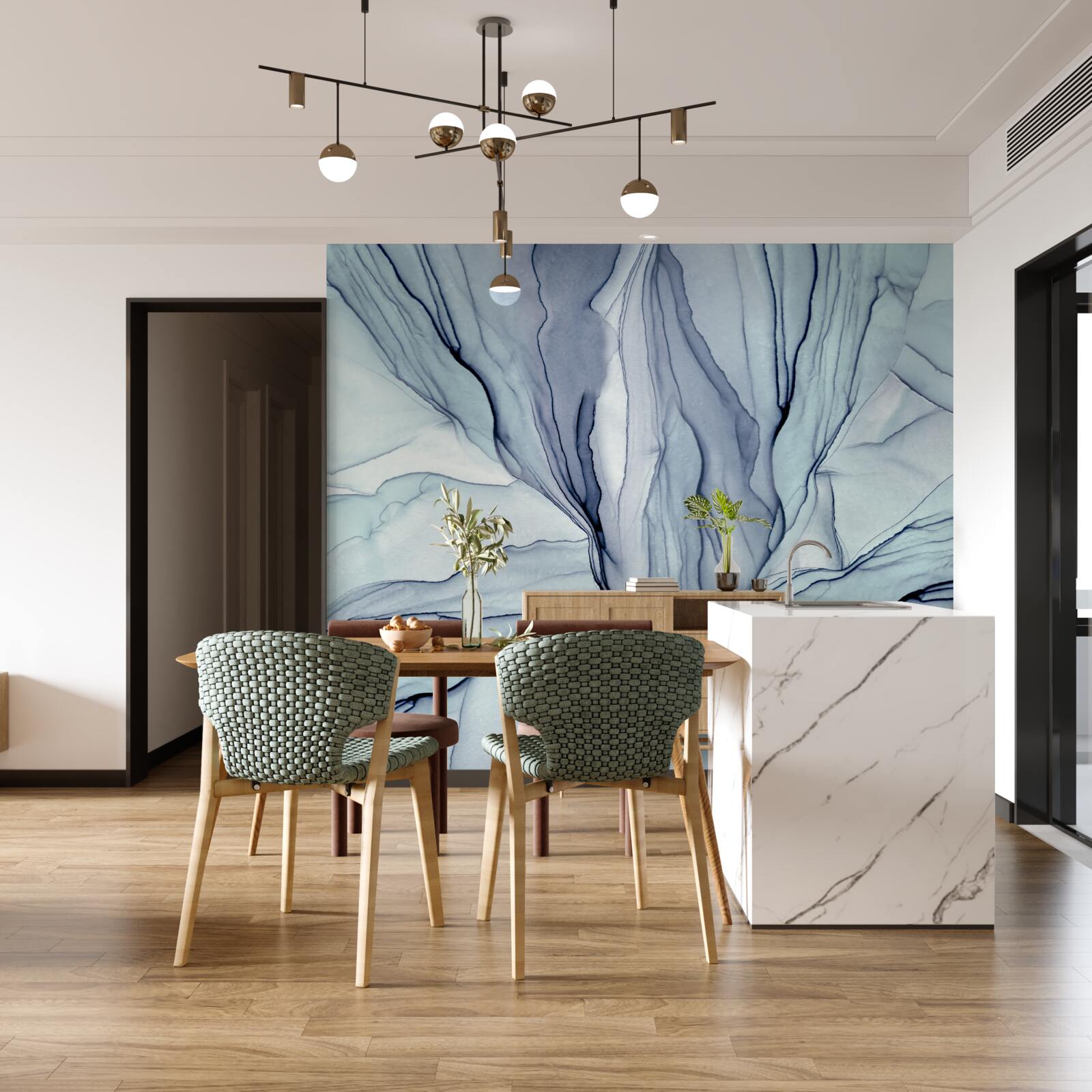 Fototapeta modré vzory na mramore