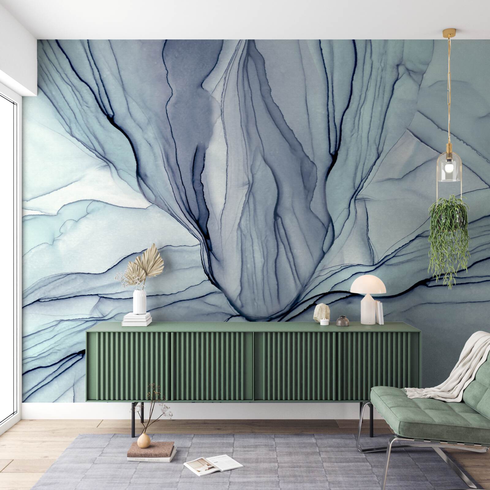 Fototapeta modré vzory na mramore