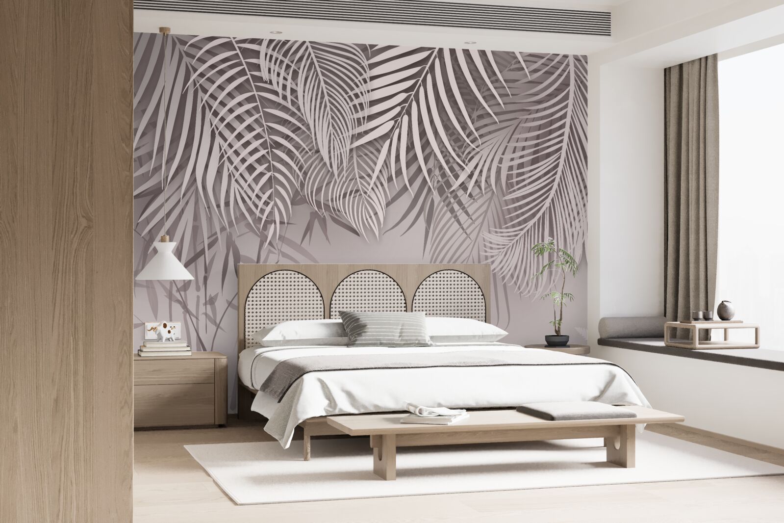 Fototapeta svetlé a sivé listy paprade