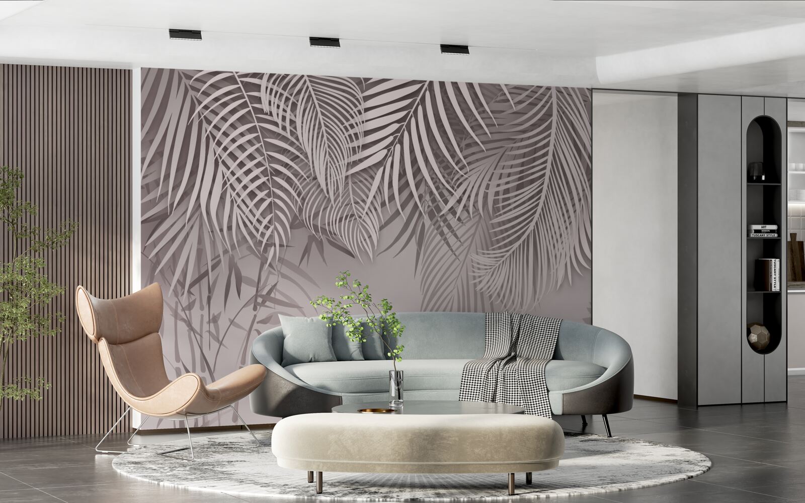 Fototapeta svetlé a sivé listy paprade