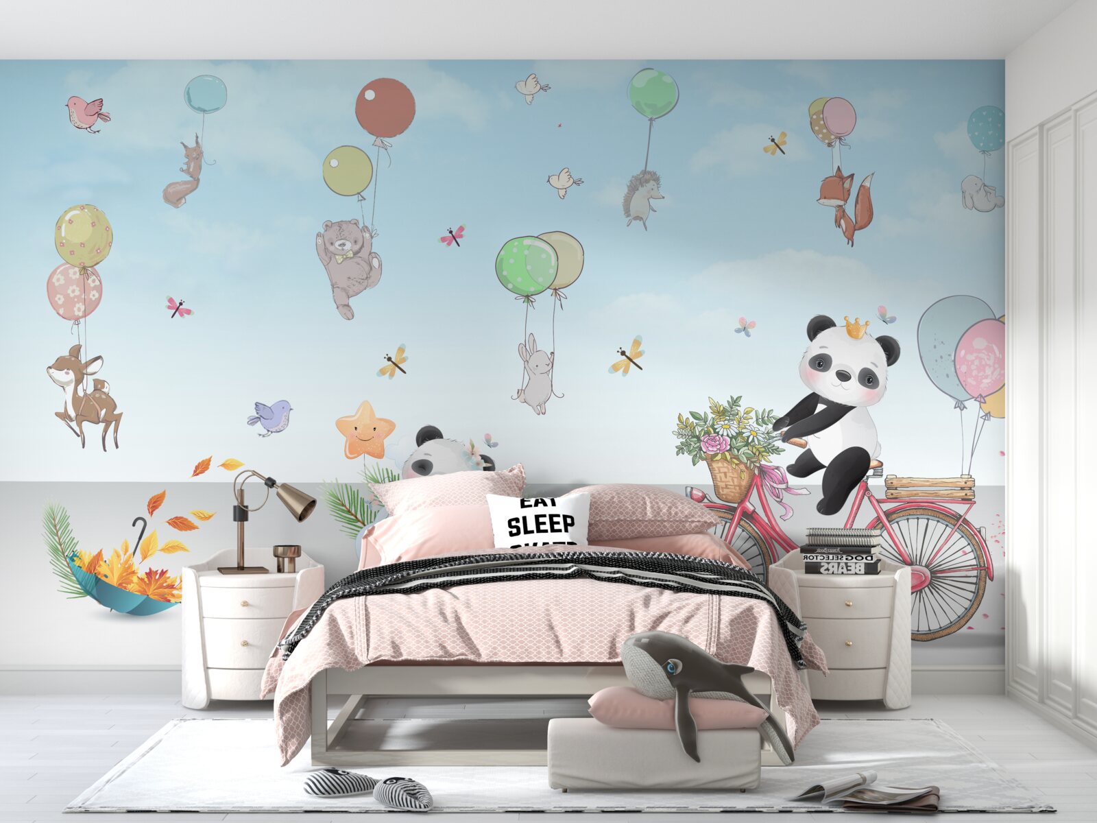 Fototapeta balóny s pandami a inými zvieratkami