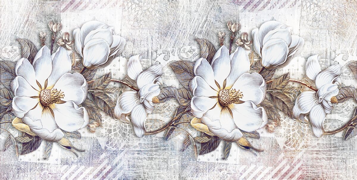 Fototapeta zloženie kvitnúcich snehovo bielych púčikov