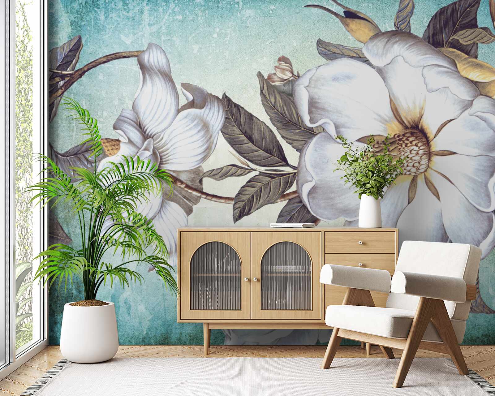 Fototapeta kvitnú snehobiele kvety