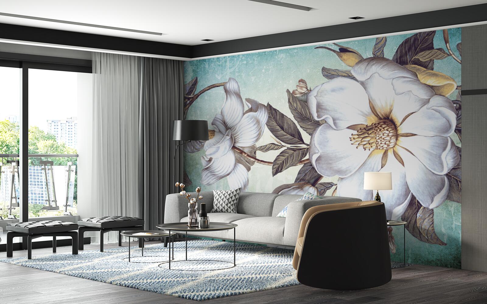 Fototapeta kvitnú snehobiele kvety