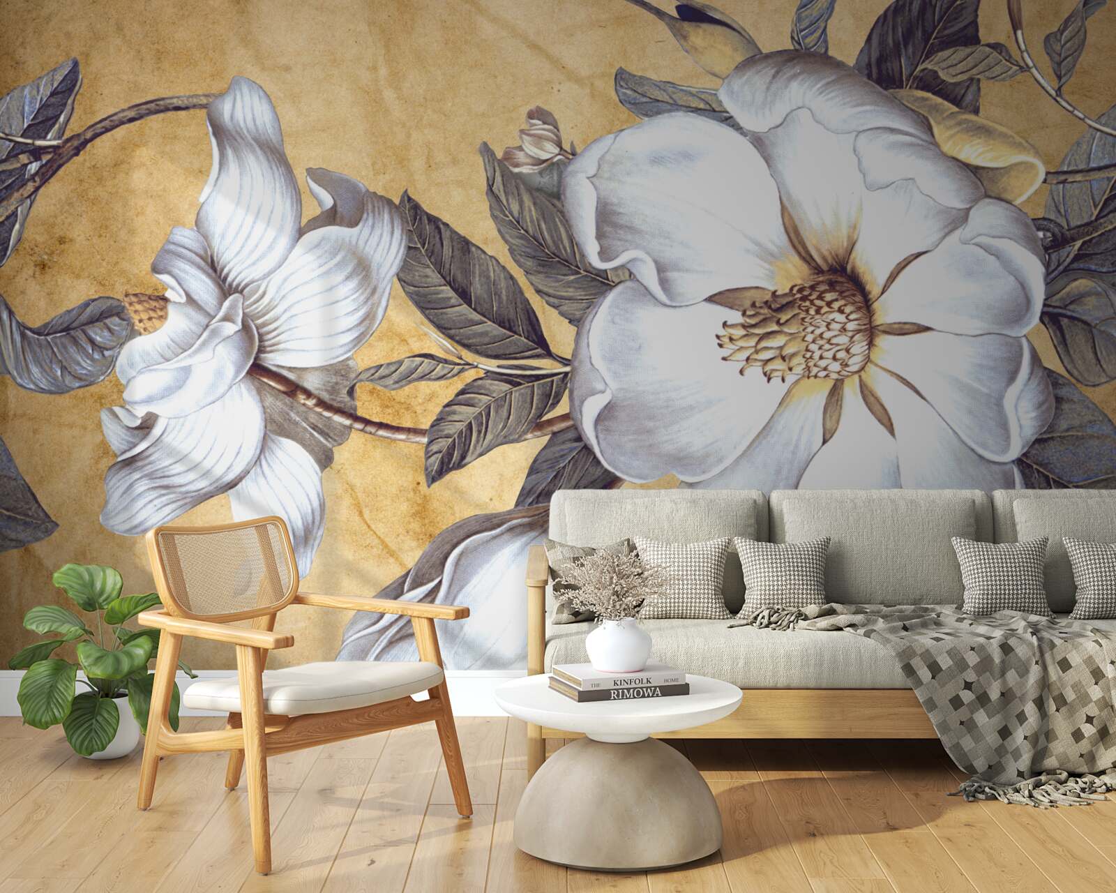 Fototapeta kvitnúce biele puky na konároch