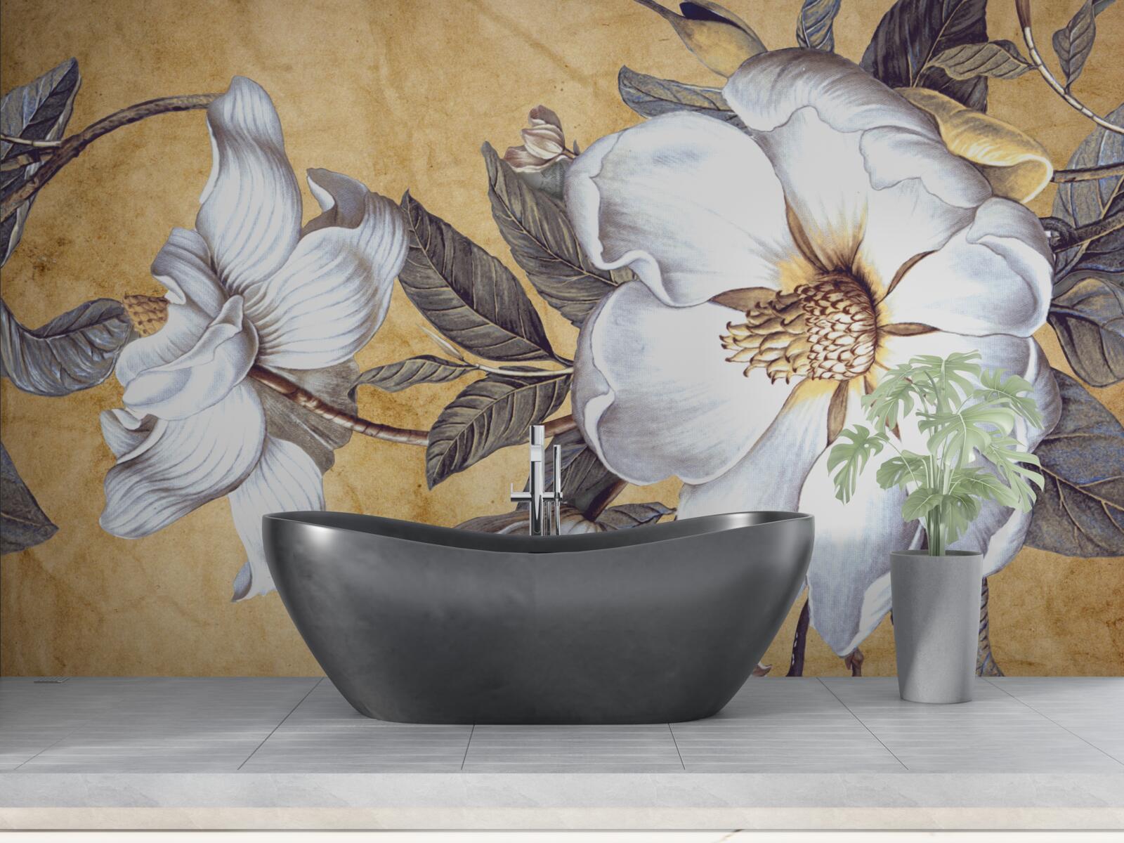 Fototapeta kvitnúce biele puky na konároch