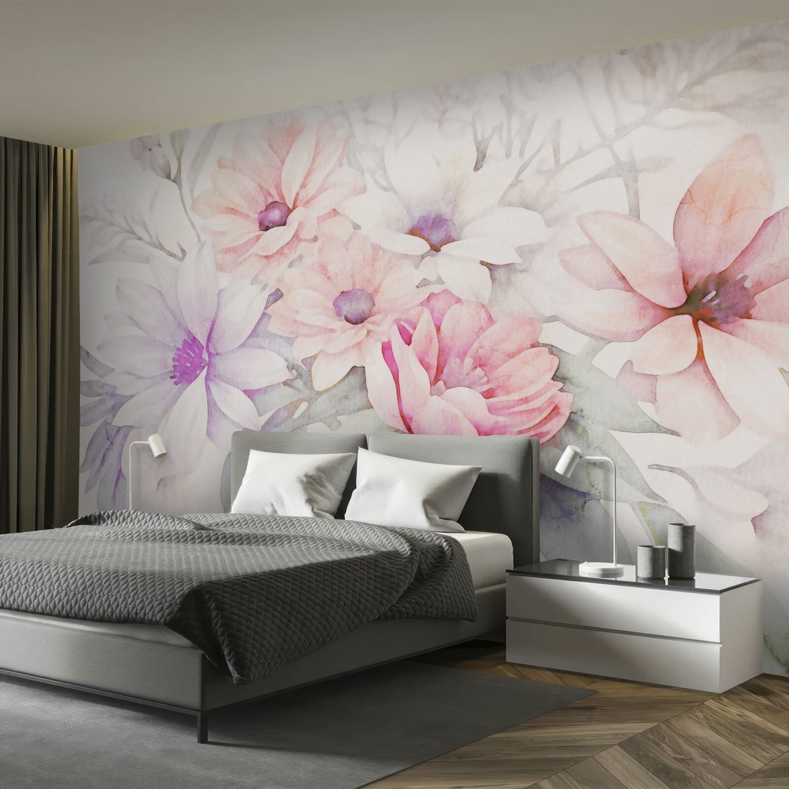 Fototapeta akvarelové jemné puky kvetov