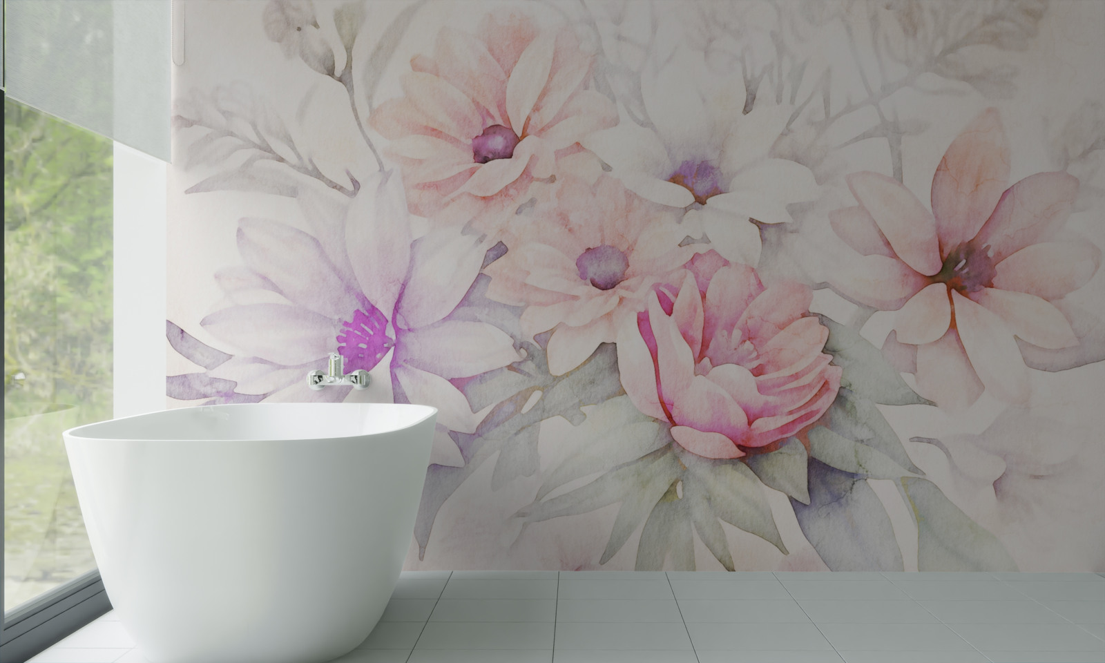 Fototapeta akvarelové jemné puky kvetov