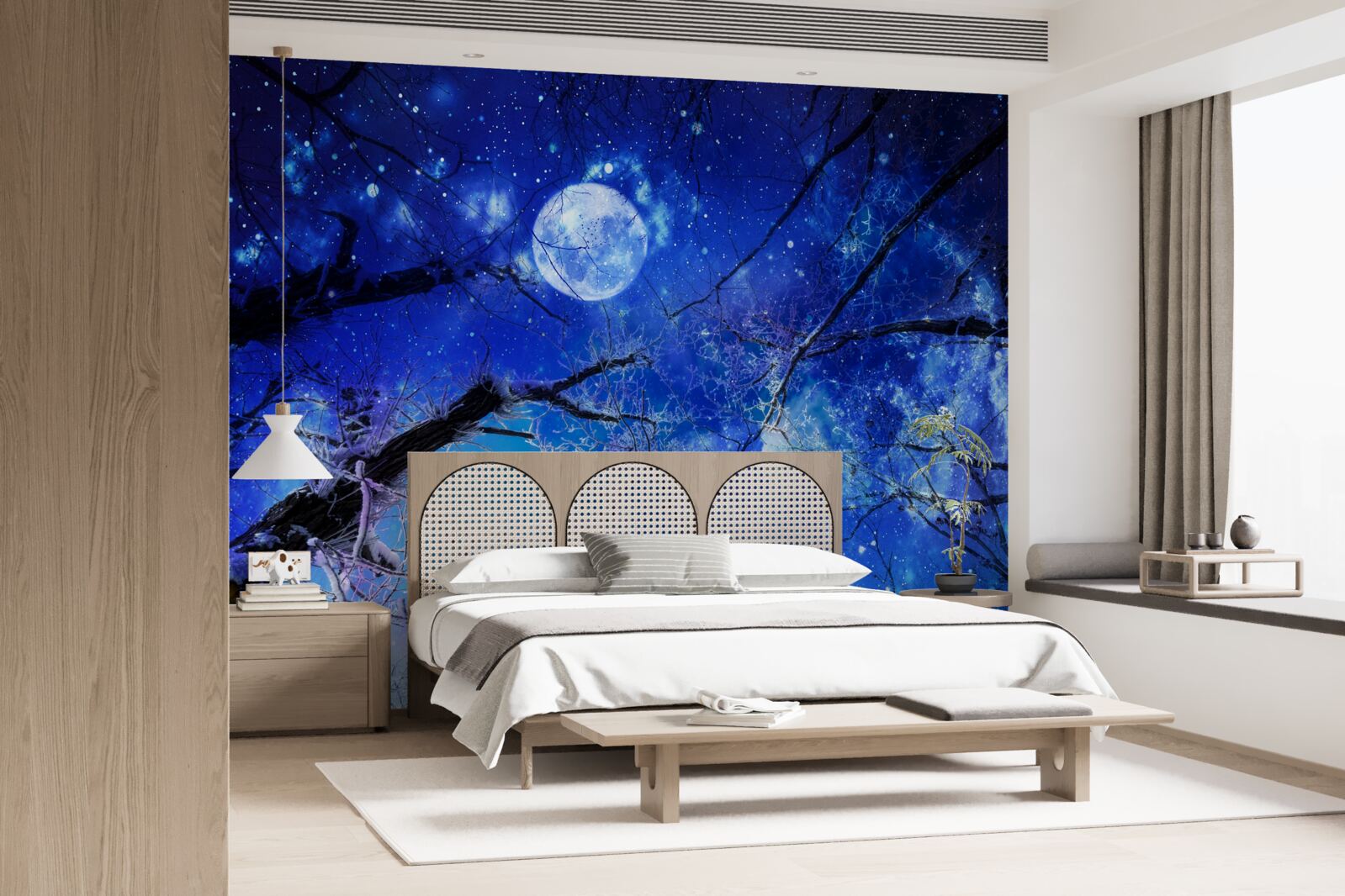 Fototapeta jasná nočná obloha a mesiac