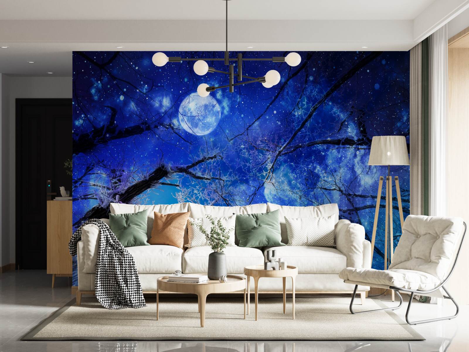 Fototapeta jasná nočná obloha a mesiac