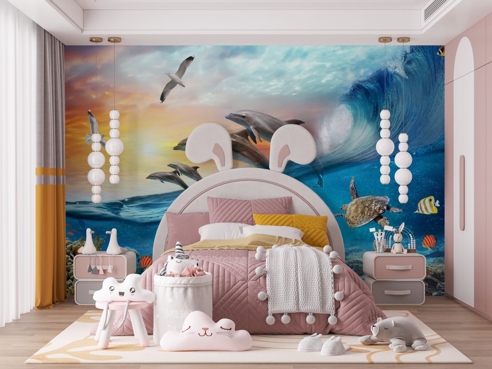 Fototapeta delfíny vyskakujú z vĺn