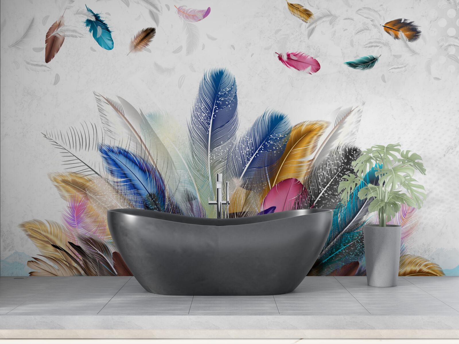 Fototapeta farebné rôznofarebné perie