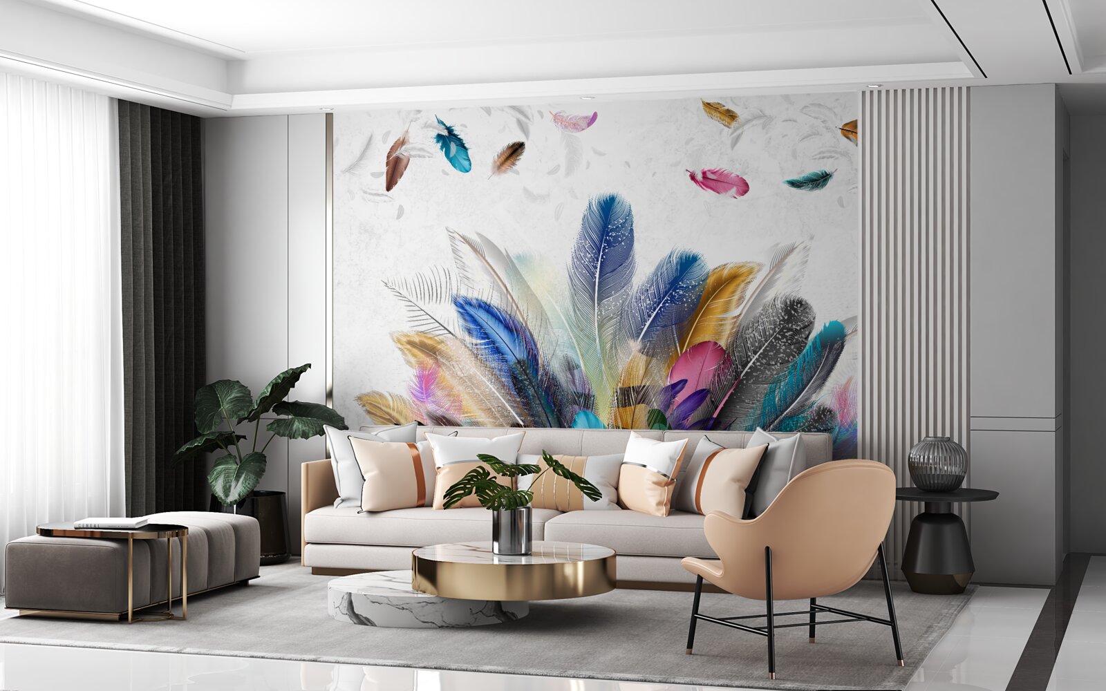 Fototapeta farebné rôznofarebné perie