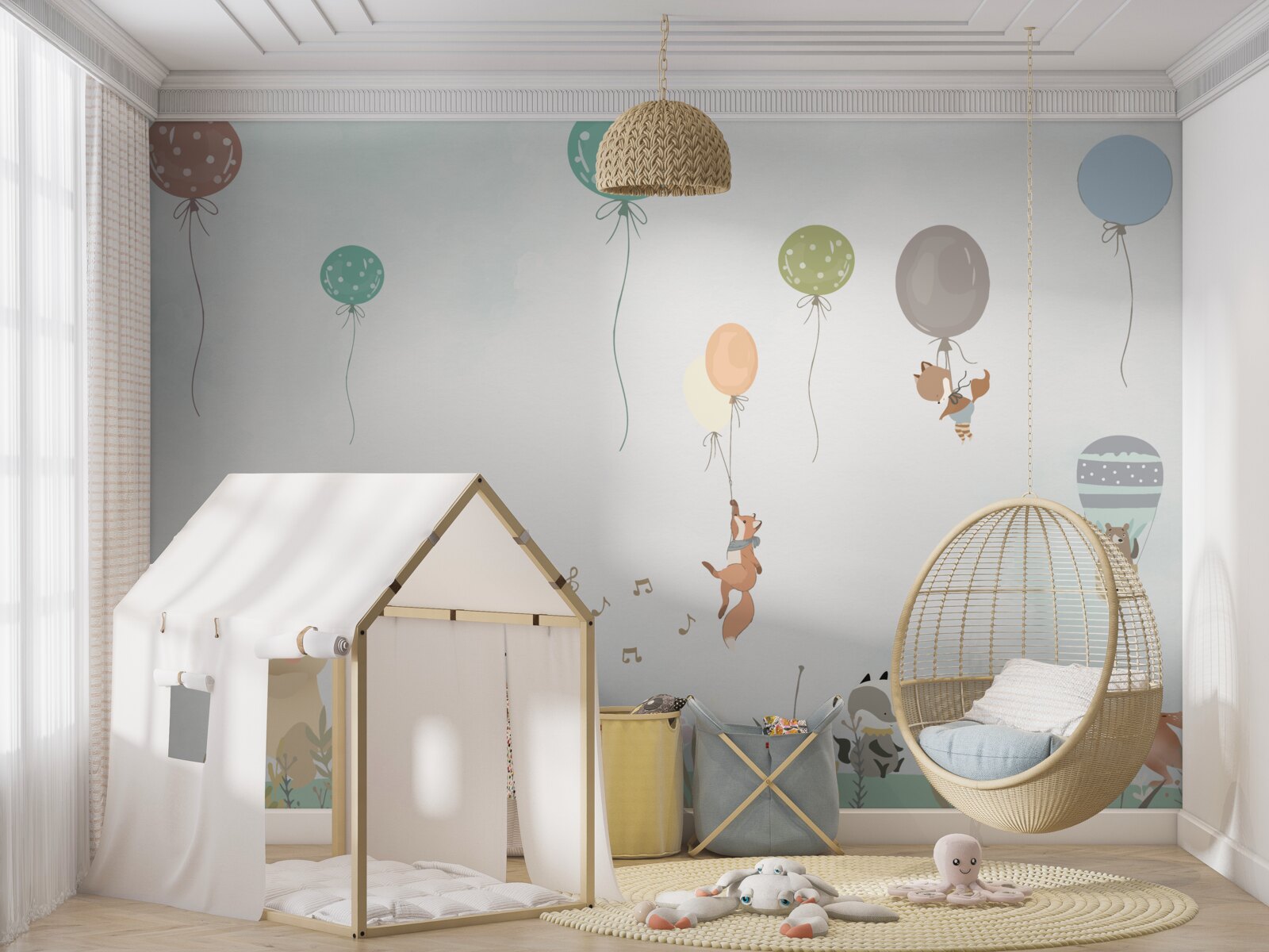 Fototapeta zvieratá idú na narodeninovú oslavu