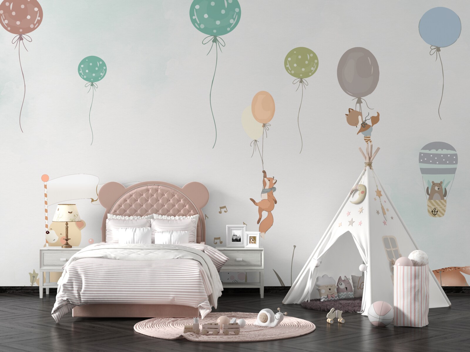 Fototapeta zvieratá idú na narodeninovú oslavu