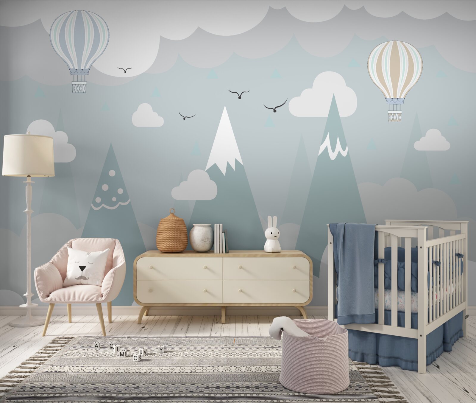 Fototapeta balóny na pozadí hôr