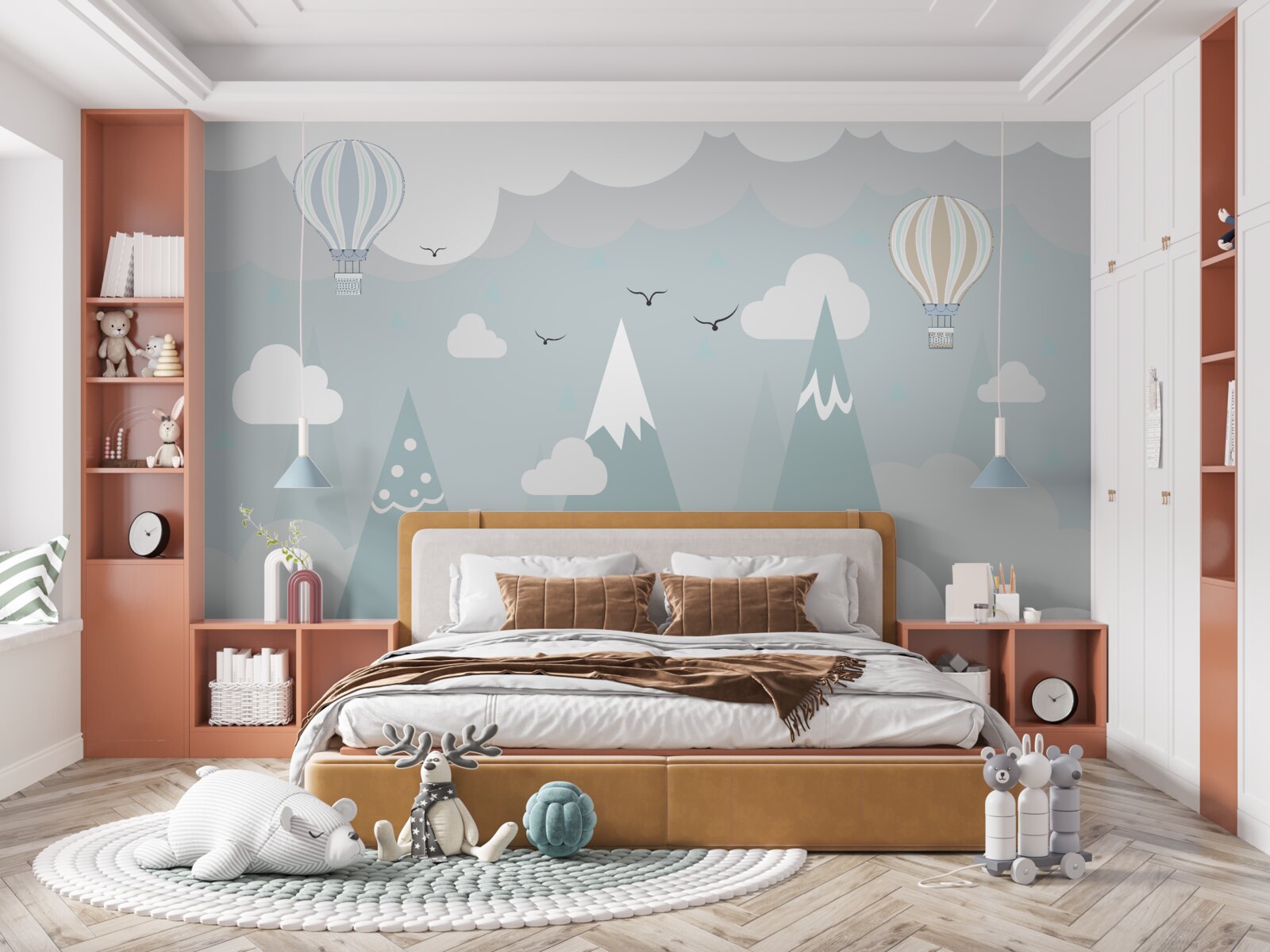 Fototapeta balóny na pozadí hôr