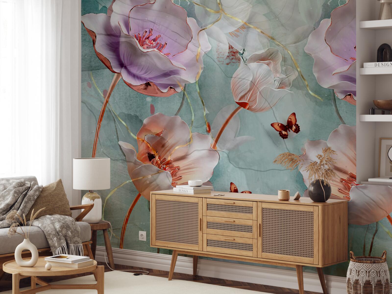 Fototapeta rôzne maky s vlajúcimi motýľmi