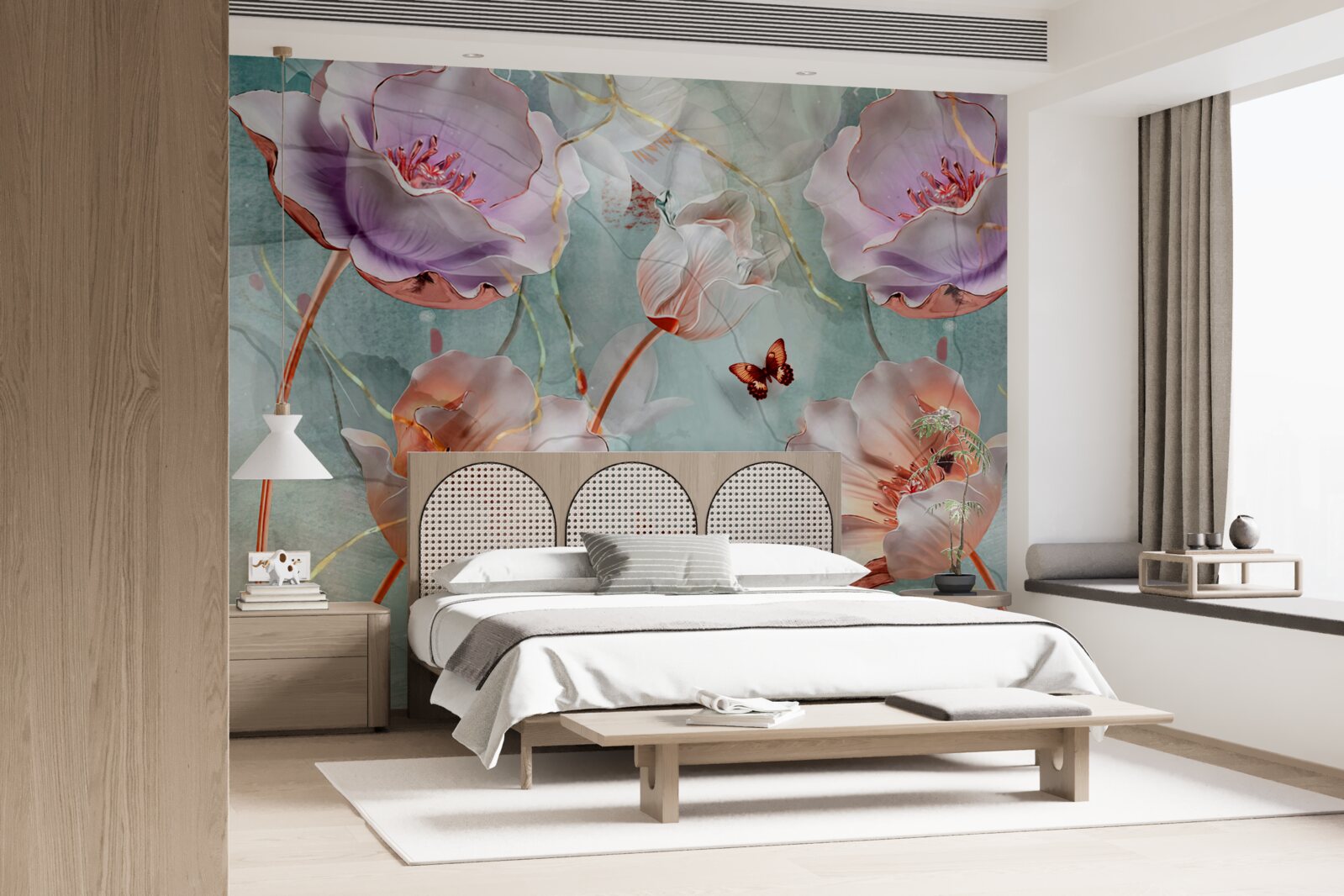 Fototapeta rôzne maky s vlajúcimi motýľmi