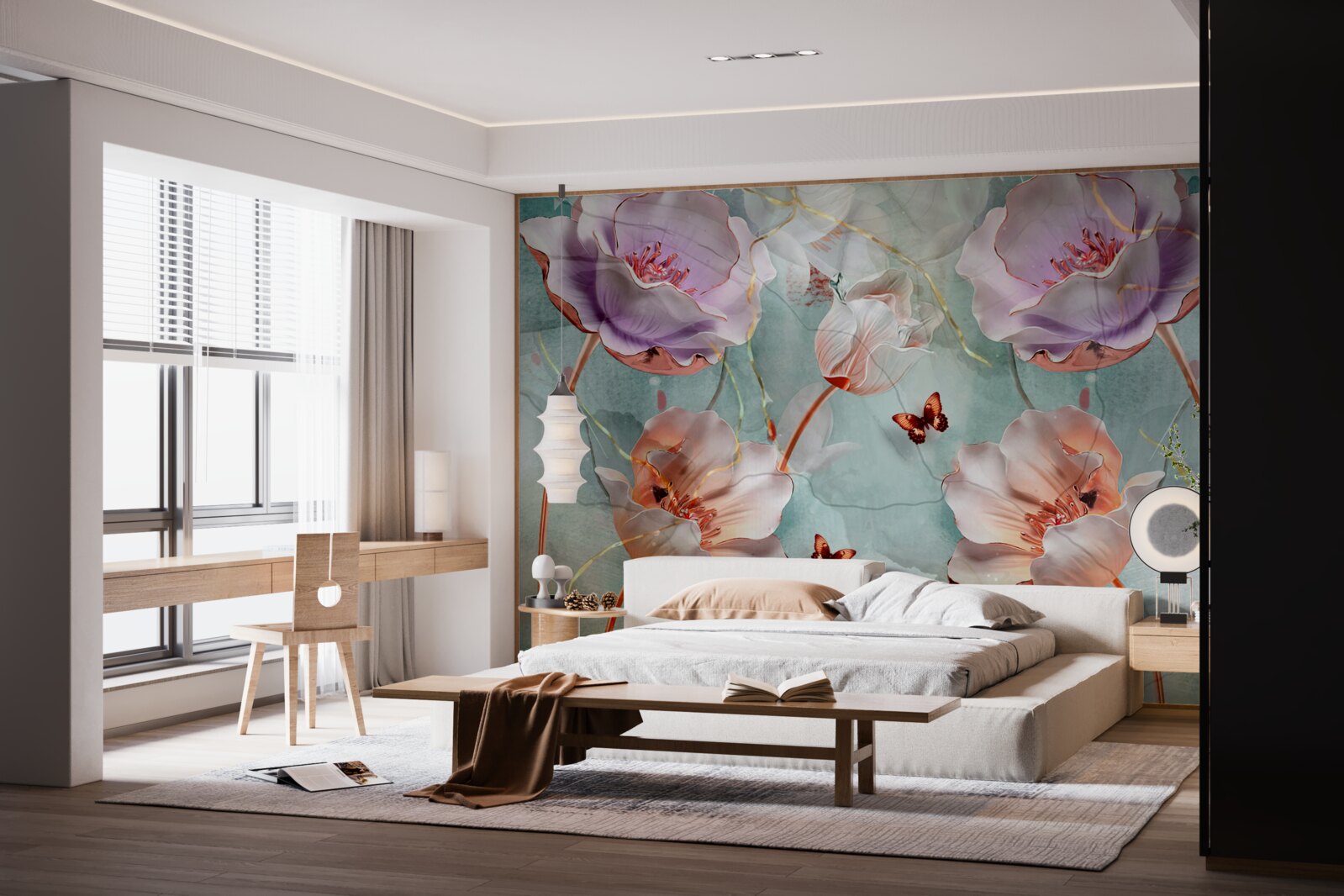 Fototapeta rôzne maky s vlajúcimi motýľmi