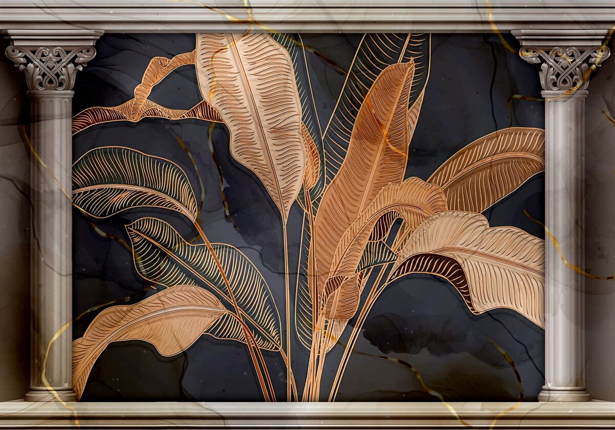 Fototapeta Oblúk so zlatým papradím