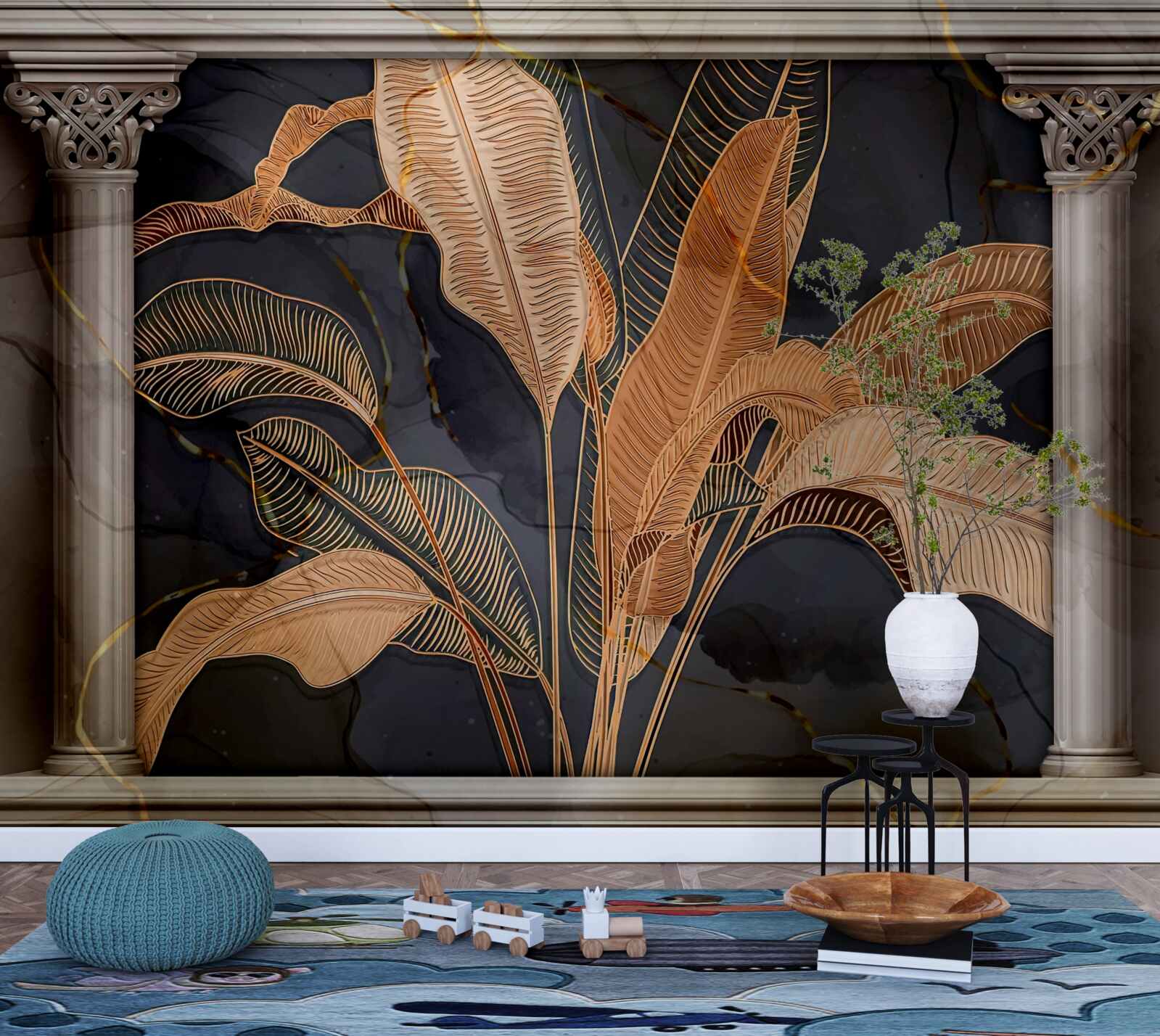 Fototapeta Oblúk so zlatým papradím