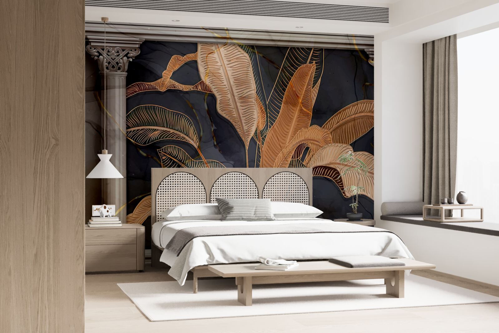 Fototapeta Oblúk so zlatým papradím