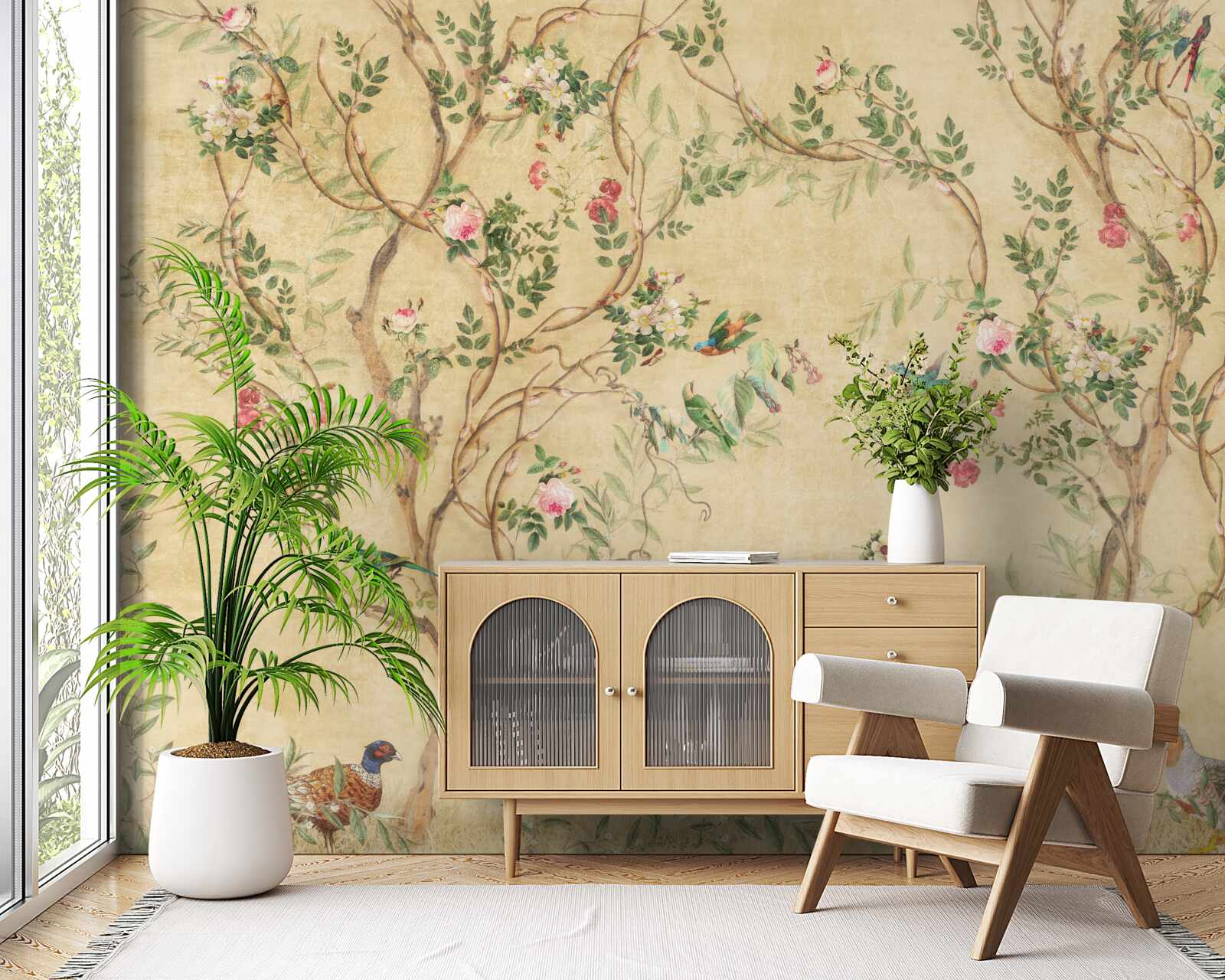 Fototapeta stromy a vtáky na jar