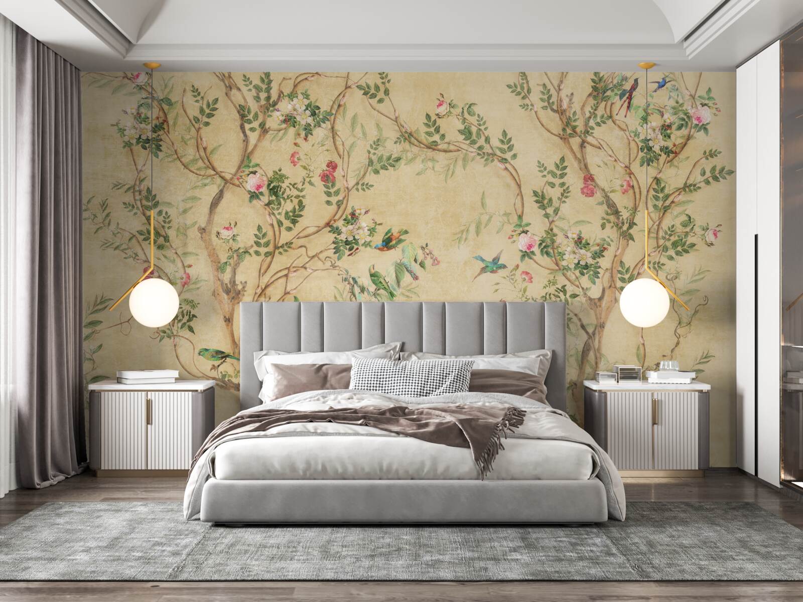 Fototapeta stromy a vtáky na jar