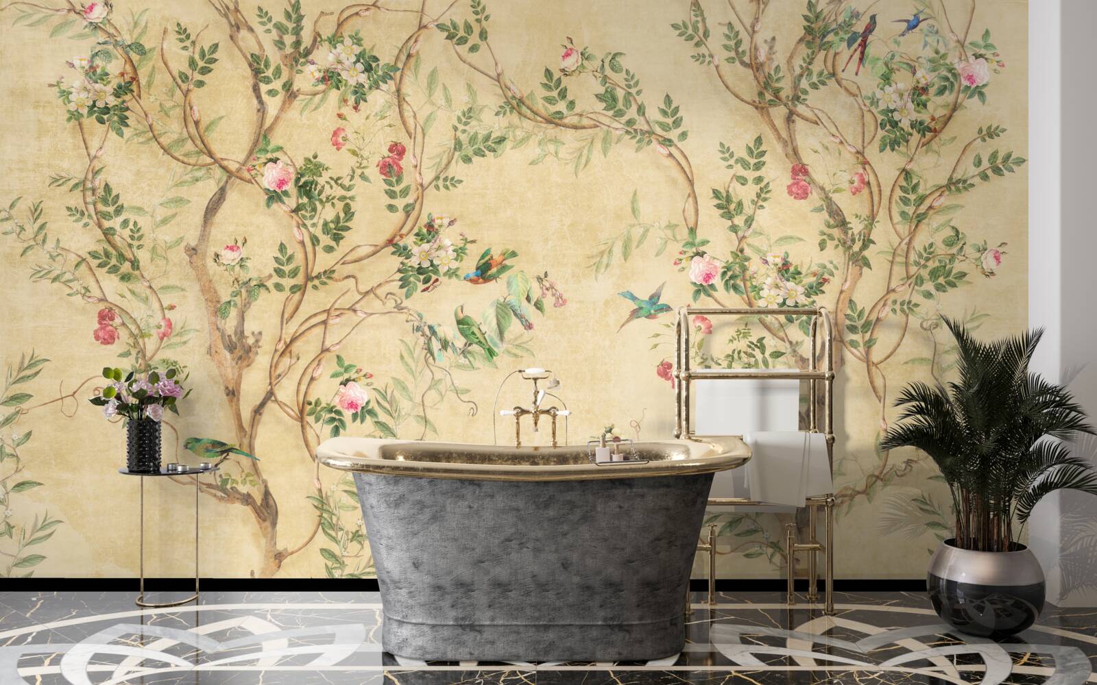 Fototapeta stromy a vtáky na jar