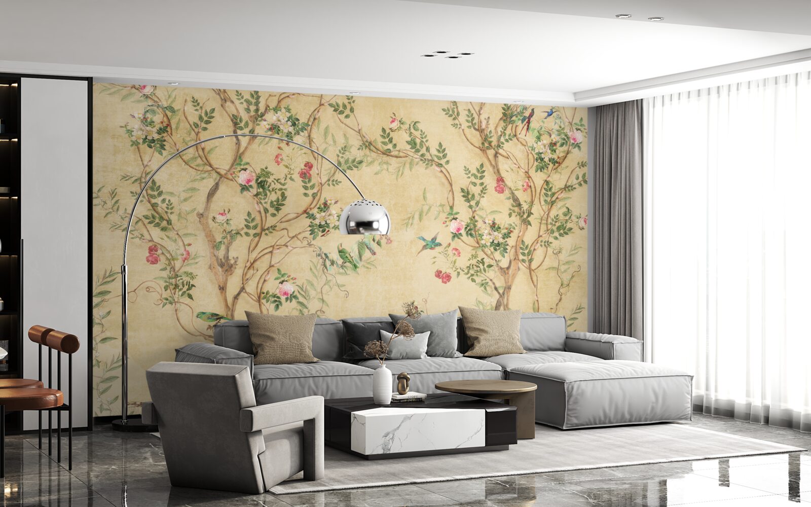 Fototapeta stromy a vtáky na jar