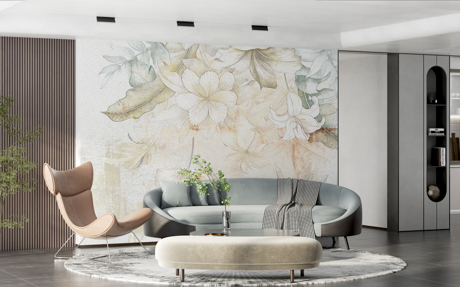 Fototapeta tropické listy a kvety