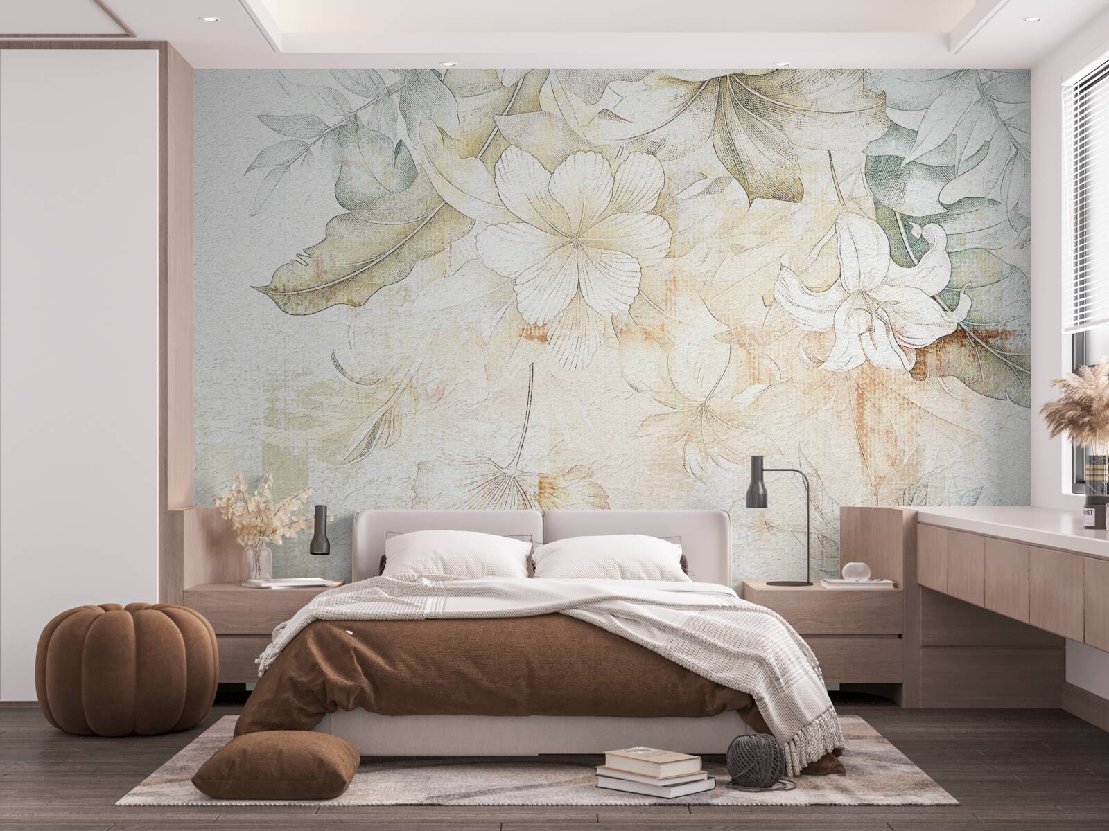 Fototapeta tropické listy a kvety