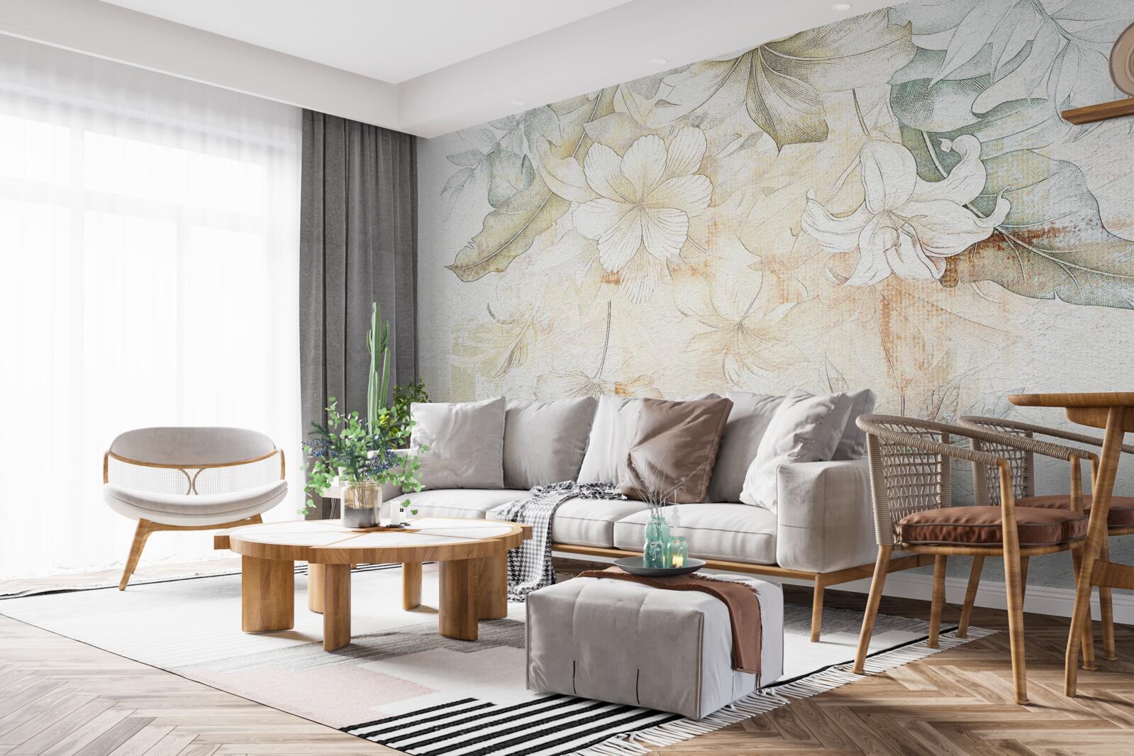 Fototapeta tropické listy a kvety