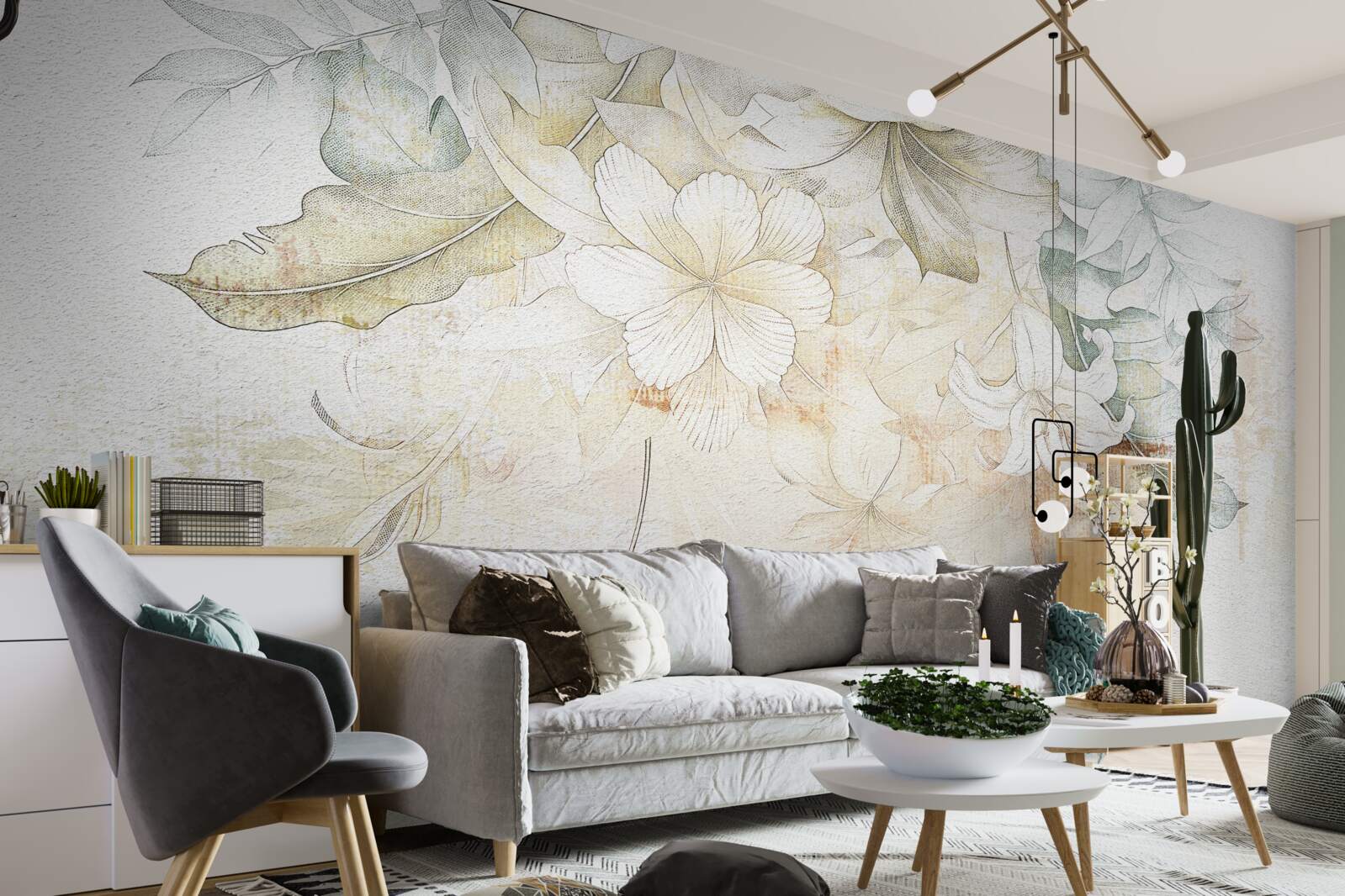 Fototapeta tropické listy a kvety