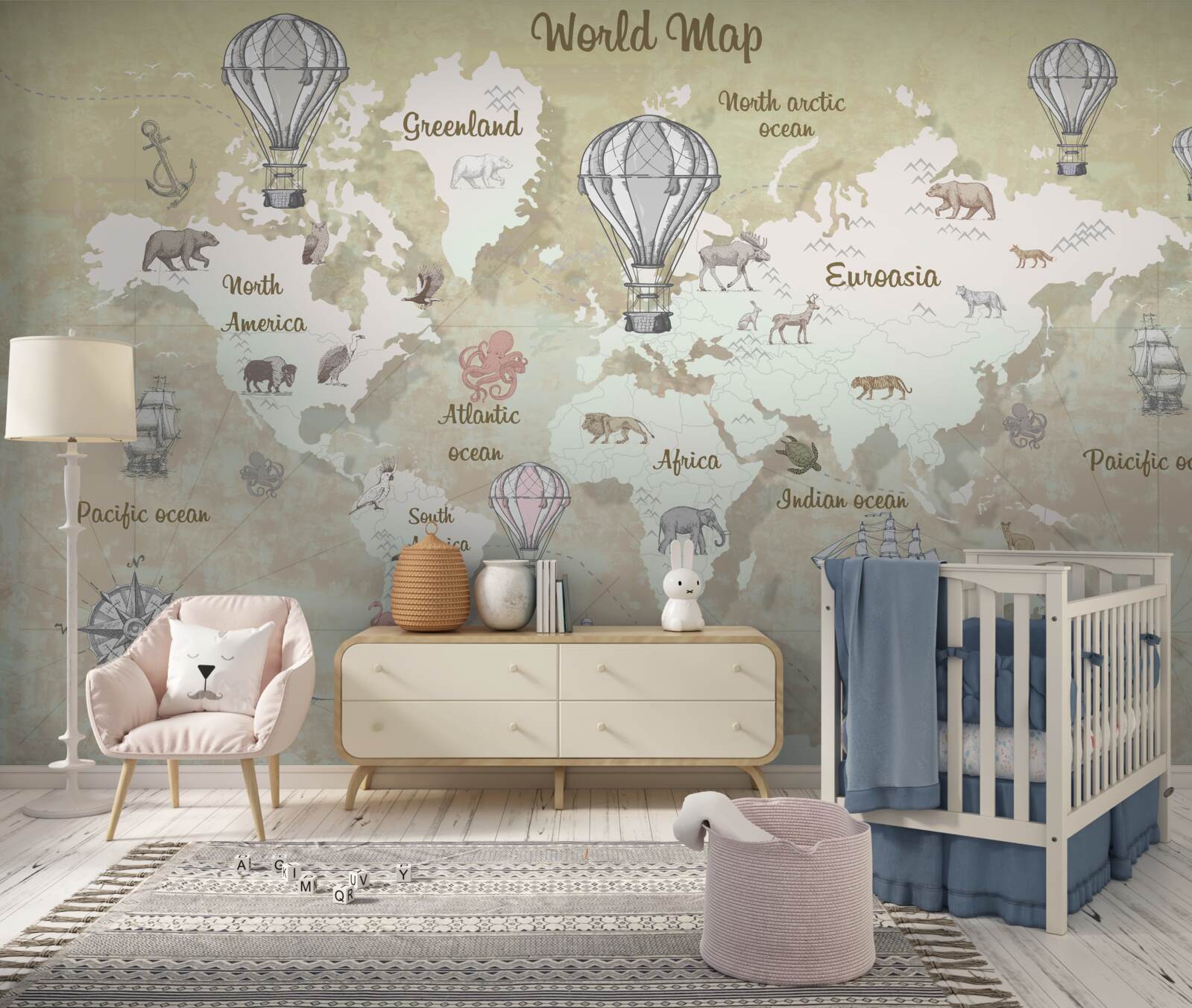 Fototapeta mapa sveta v teplých farbách