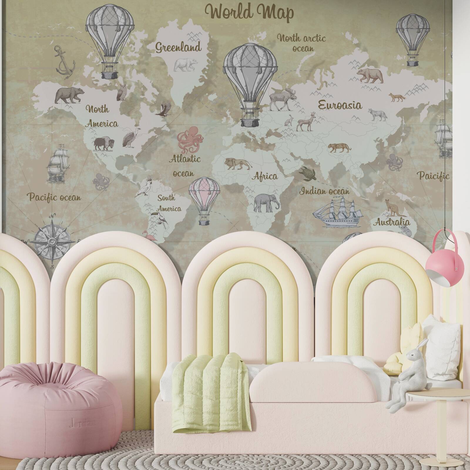 Fototapeta mapa sveta v teplých farbách