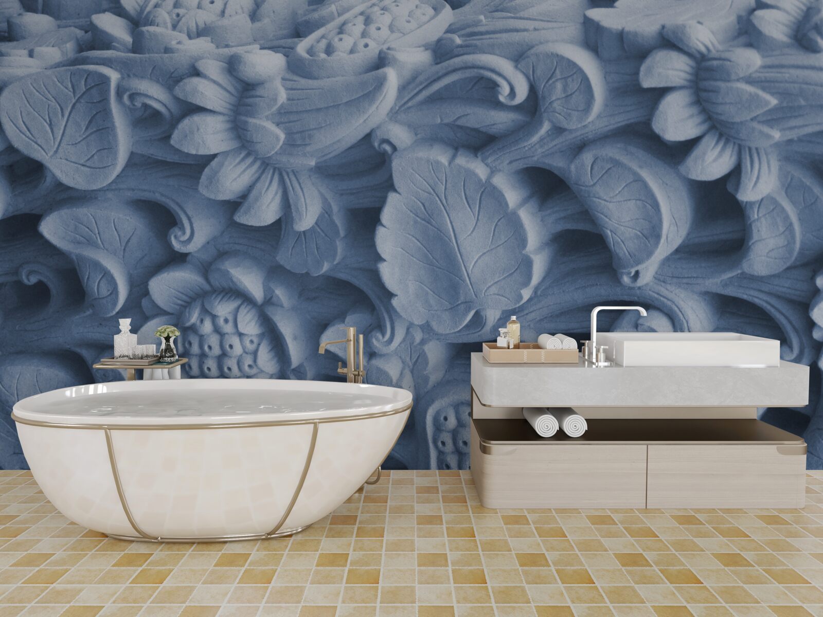 Fototapeta textúra listov na omietke