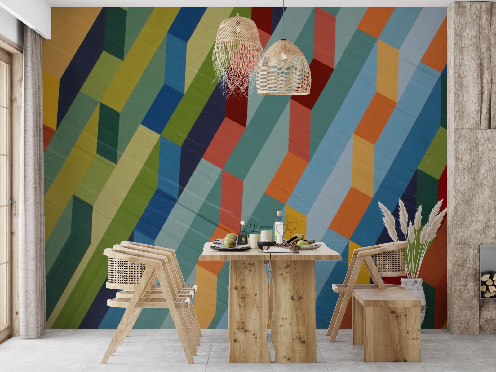 Fototapeta obdĺžnikové tvary v bohatých farbách