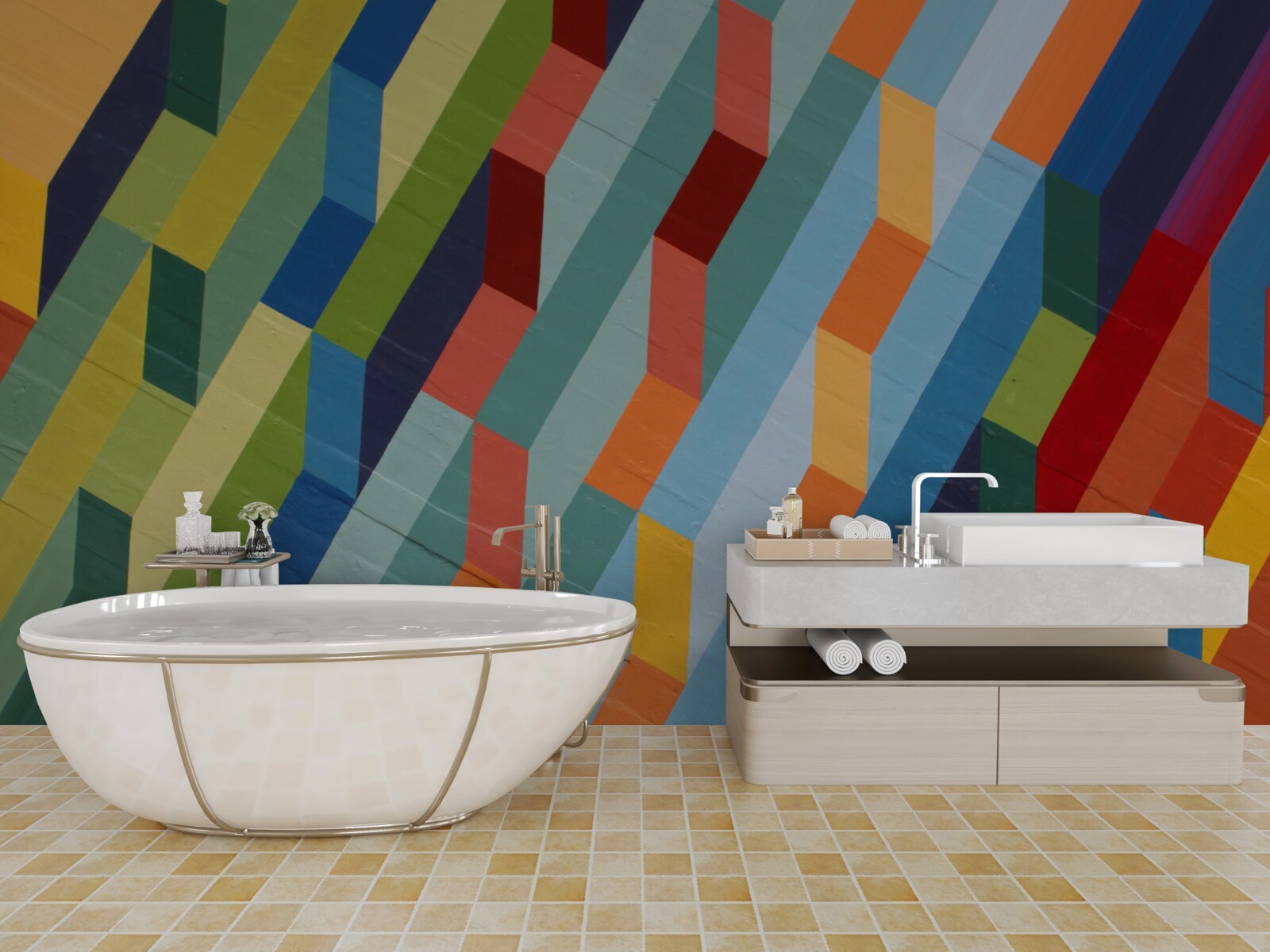 Fototapeta obdĺžnikové tvary v bohatých farbách