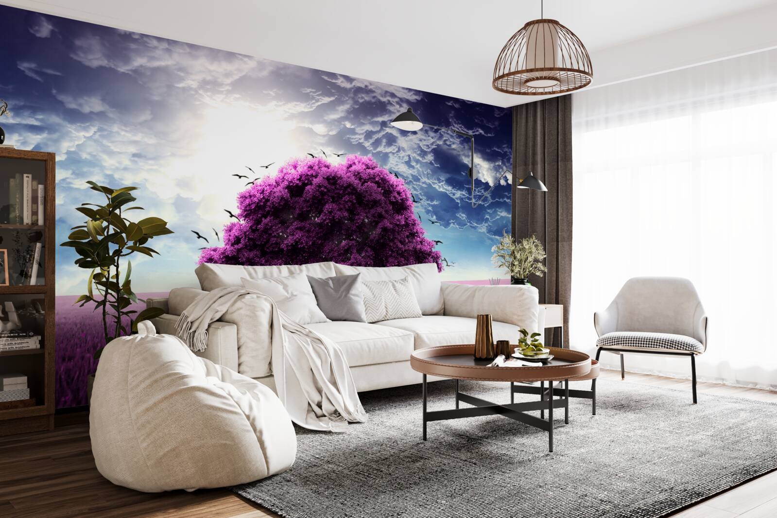 Fototapeta strom s fialovými kvetmi