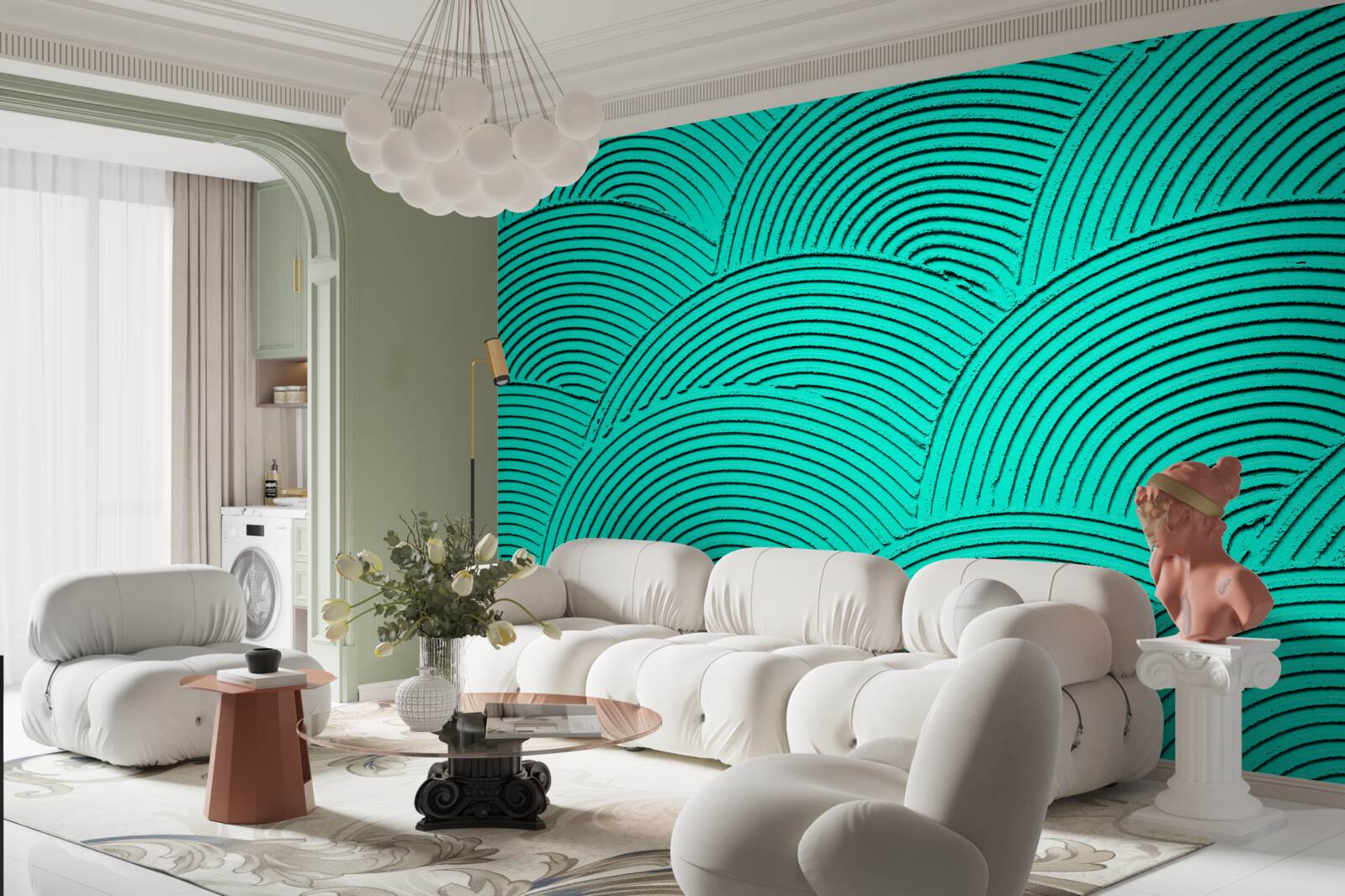 Fototapeta svetlé polkruhy s abstraktným vzhľadom