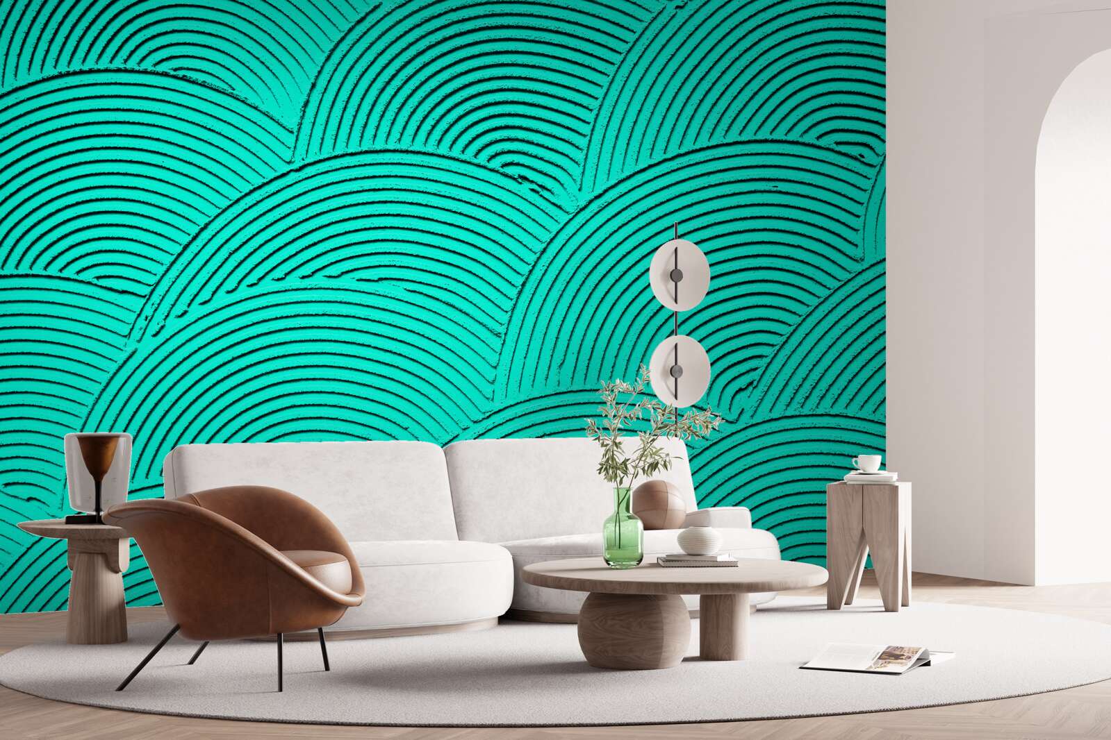 Fototapeta svetlé polkruhy s abstraktným vzhľadom